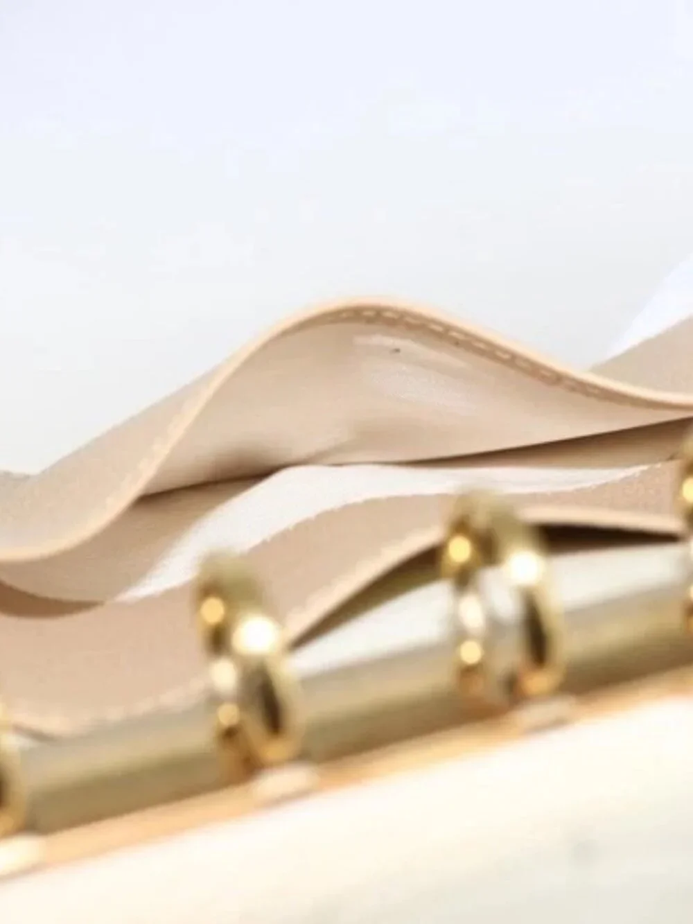CHANEL Day Planner Cover Leather Beige Gold CC Auth 159060
